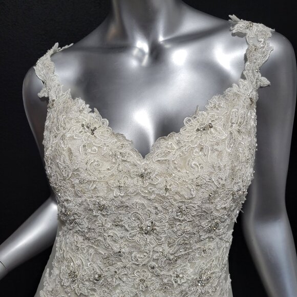 NWT~$1550~SOPHIA TOLLI~8/10~IVORY LACE EMBROIDERED EMBELLISHED WEDDING DRESS - Picture 10 of 16